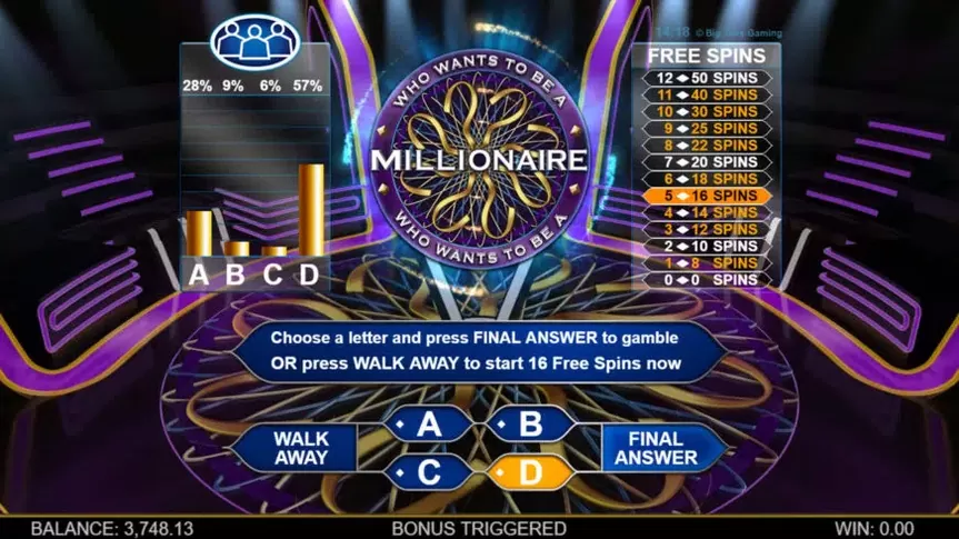 Who Wants To Be A Millionaire Megaways slot screenshot 3