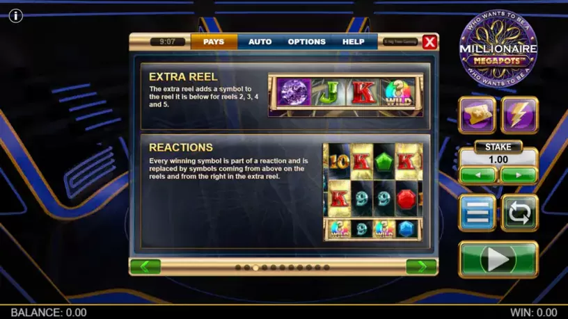 Millionaire Megapots slot screenshot 3