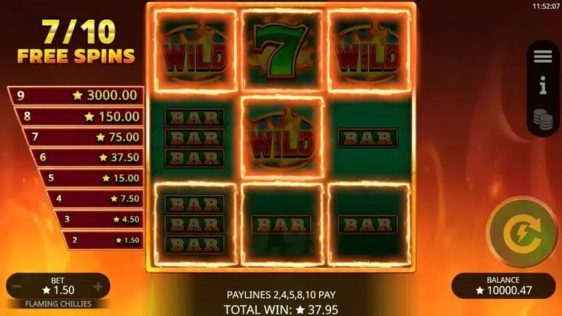 Flaming Chilies slot screenshot 7