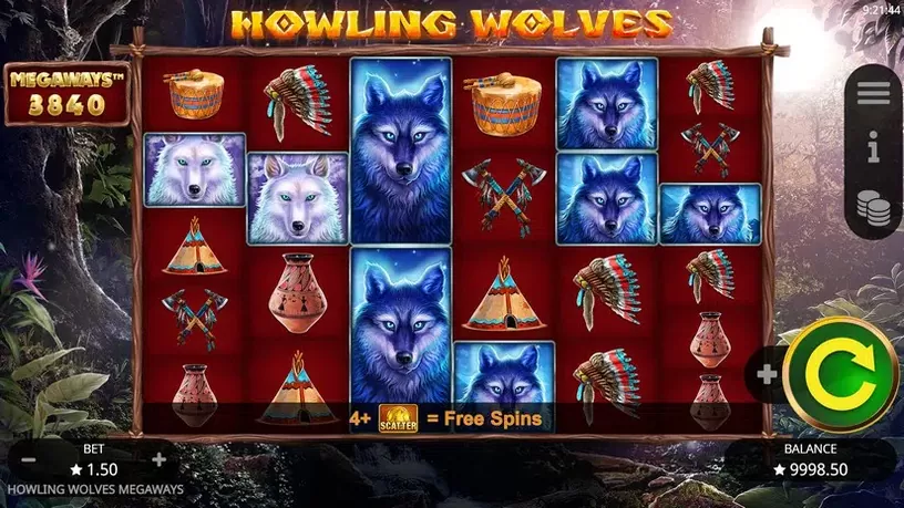 Howling Wolves Megaways slot screenshot 1
