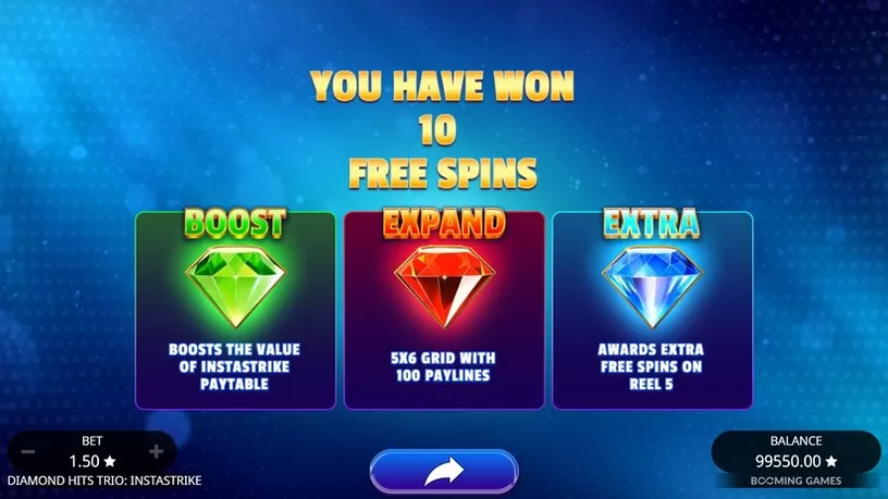 Diamond Hits Trio: InstaStrike slot screenshot 2