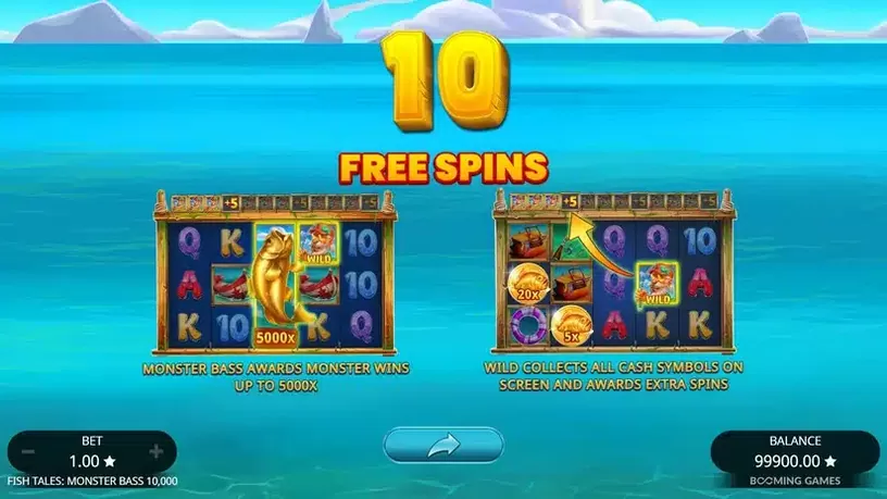 Fish Tales Monster Bass 10,000 slot screenshot 3