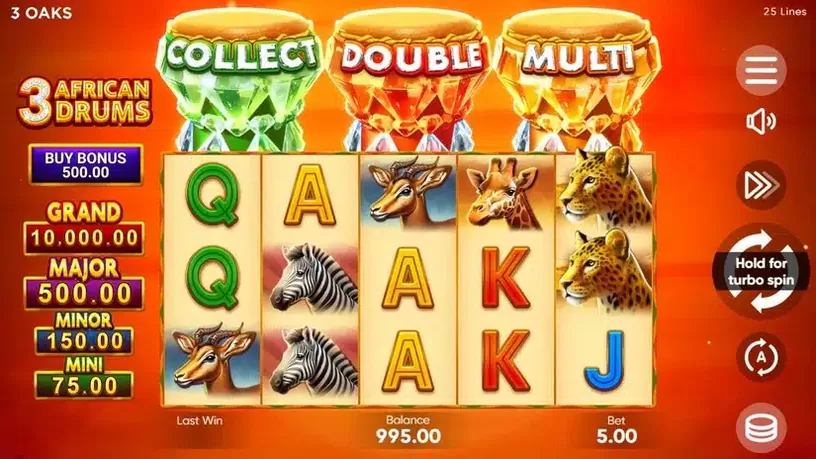 3 African Drums slot screenshot 1
