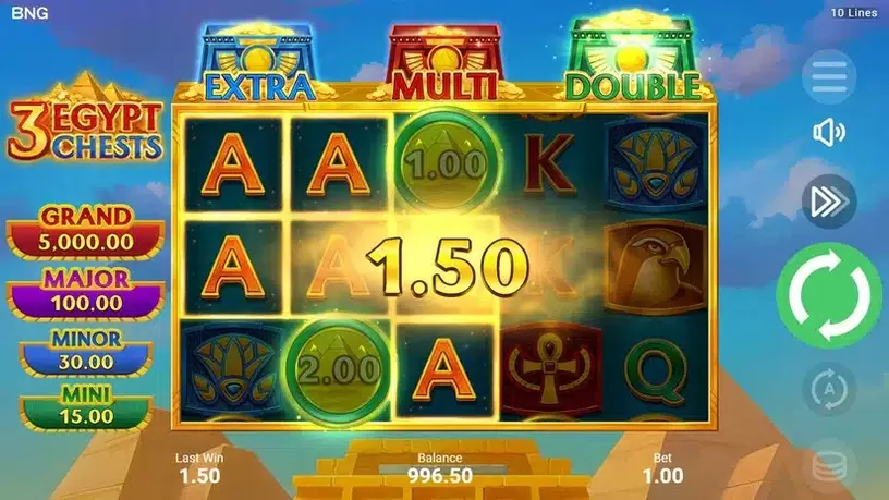 3 Egypt Chests slot screenshot 2