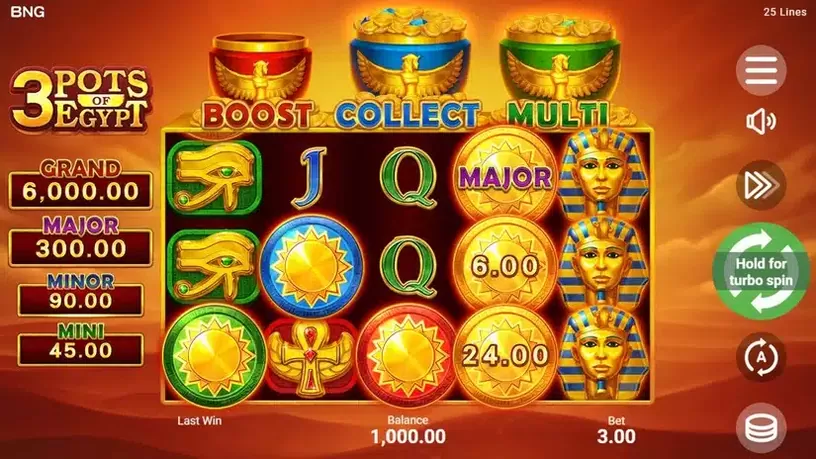 3 Pots of Egypt slot screenshot 1