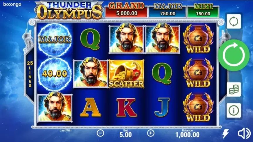 Thunder of Olympus slot screenshot 1