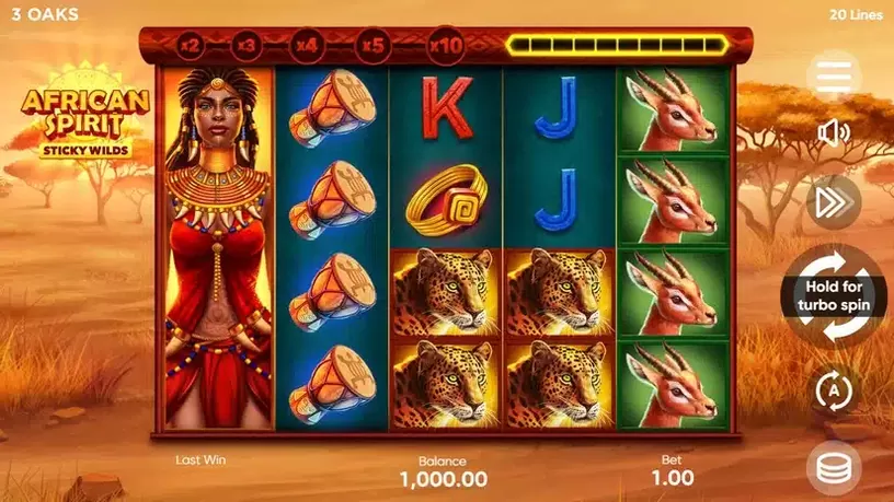 African Spirit Sticky Wilds slot screenshot 1