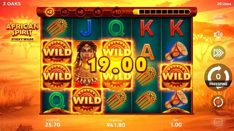 African Spirit Sticky Wilds slot screenshot 5