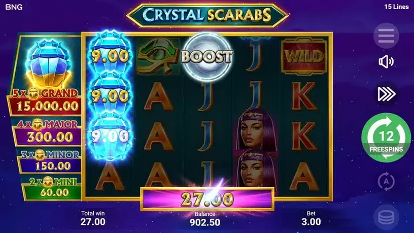 Crystal Scarabs slot screenshot 7