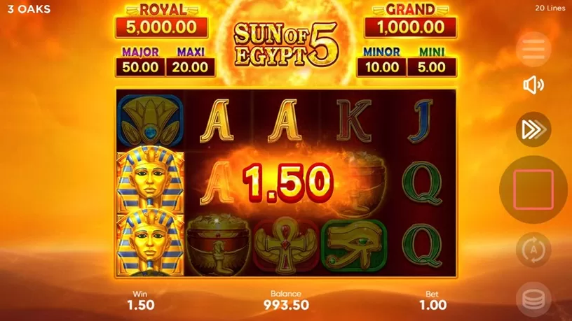 Sun of Egypt 5 slot screenshot 2