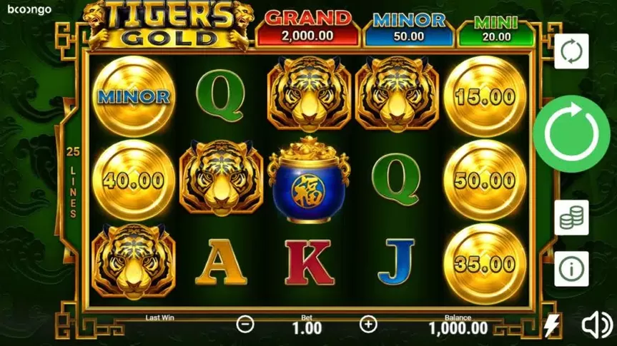 Tigers Gold slot screenshot 1