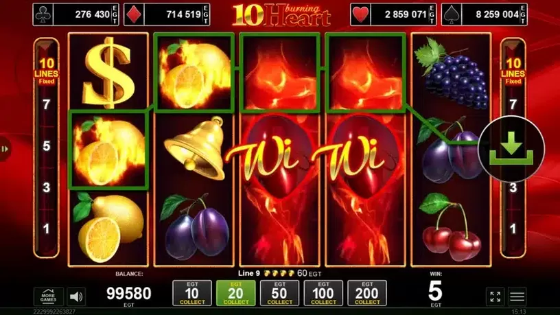 10 Burning Heart slot screenshot 3