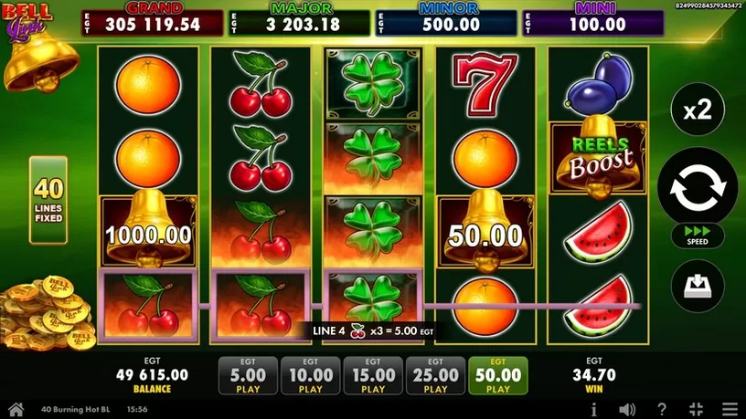 40 Burning Hot Bell Link slot screenshot 4