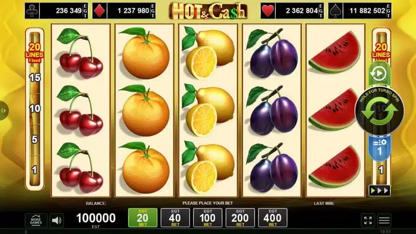 Hot & Cash slot screenshot 1