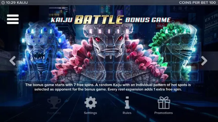 Kaiju slot screenshot 3