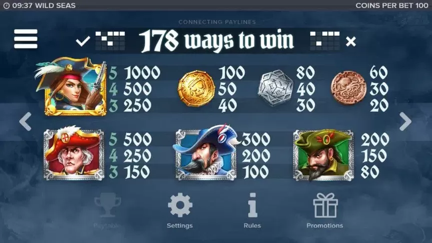 Wild Seas slot screenshot 2