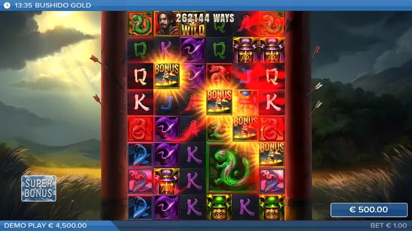 Bushido Gold slot screenshot 2