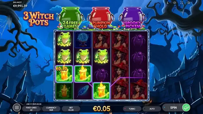 3 Witch Pots slot screenshot 2