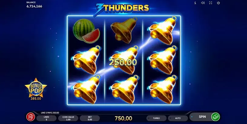 3 Thunders slot screenshot 6
