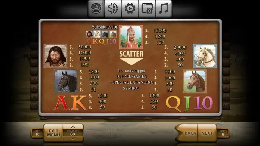 Mongol Treasures slot screenshot 3