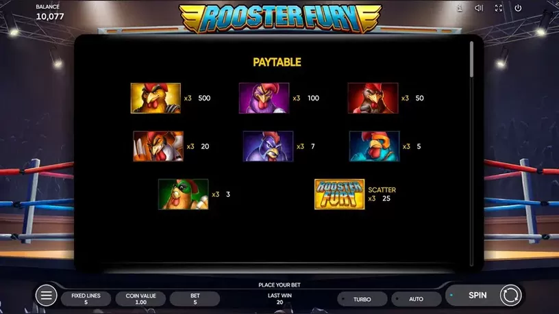 Rooster Fury slot screenshot 5