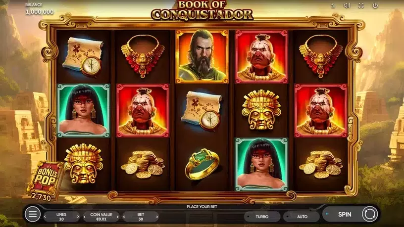 Book of Conquistador slot screenshot 1