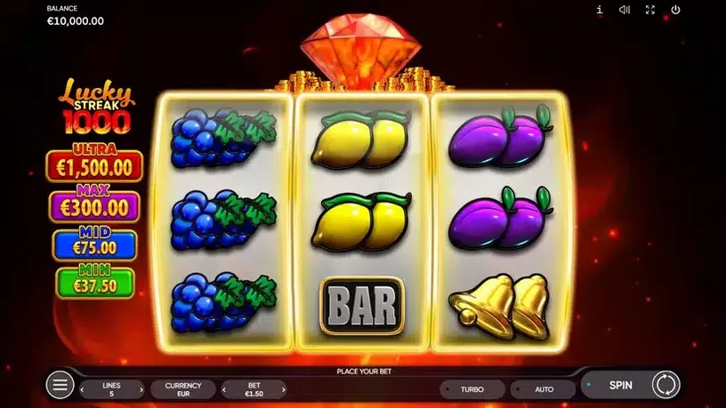Lucky Streak 1000 slot screenshot 1