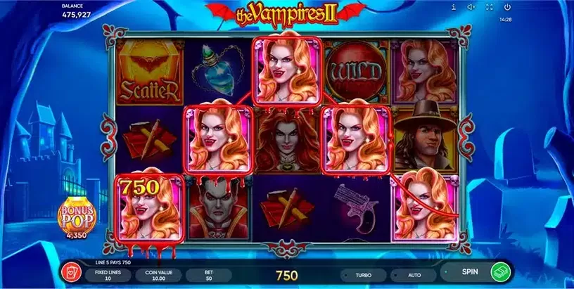 The Vampires II slot screenshot 2