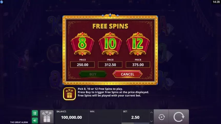 The Great Albini slot screenshot 3