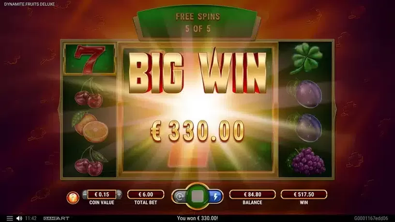 Dynamite Fruits Deluxe slot screenshot 9