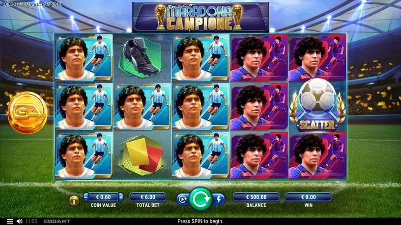 Diego Maradona Campione slot screenshot 1