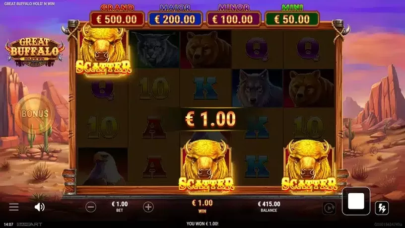 Great Buffalo Hold’n Win slot screenshot 2