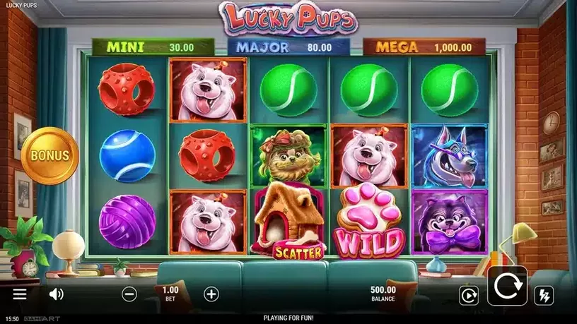 Lucky Pups slot screenshot 1