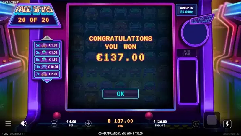 Pixel Invaders slot screenshot 6