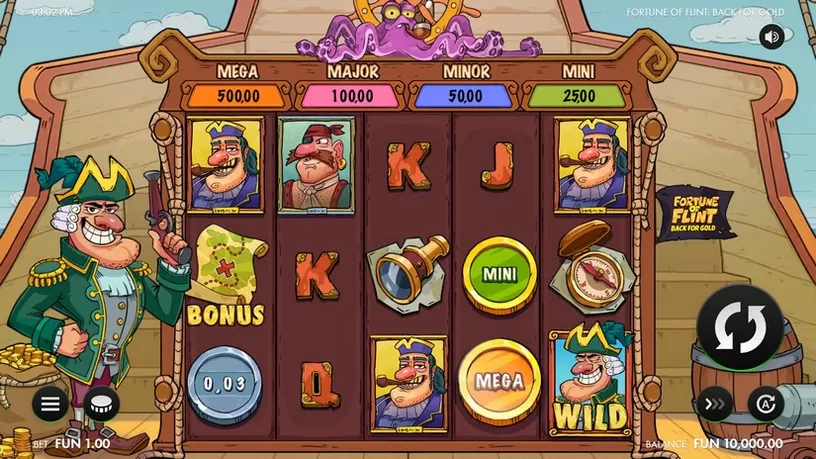 Fortune of Flint: Back for Gold slot screenshot 1