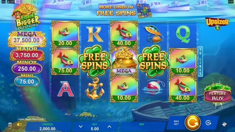 Fishin’ Bigger Pots of Gold slot screenshot 1