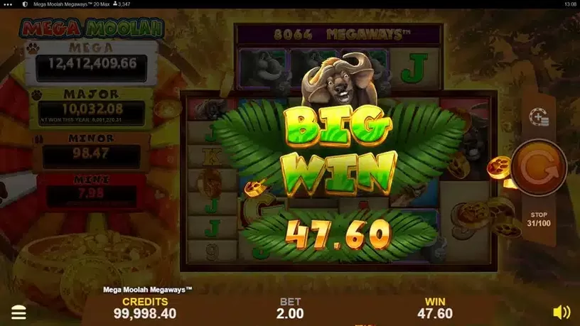 Mega Moolah Megaways slot screenshot 4