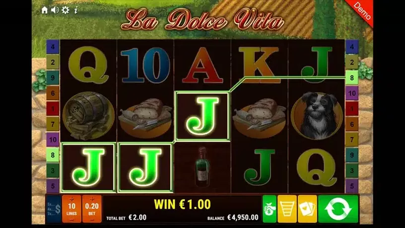 La Dolce Vita slot screenshot 3