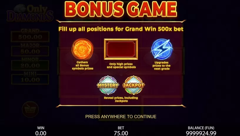 Only Diamonds slot screenshot 3