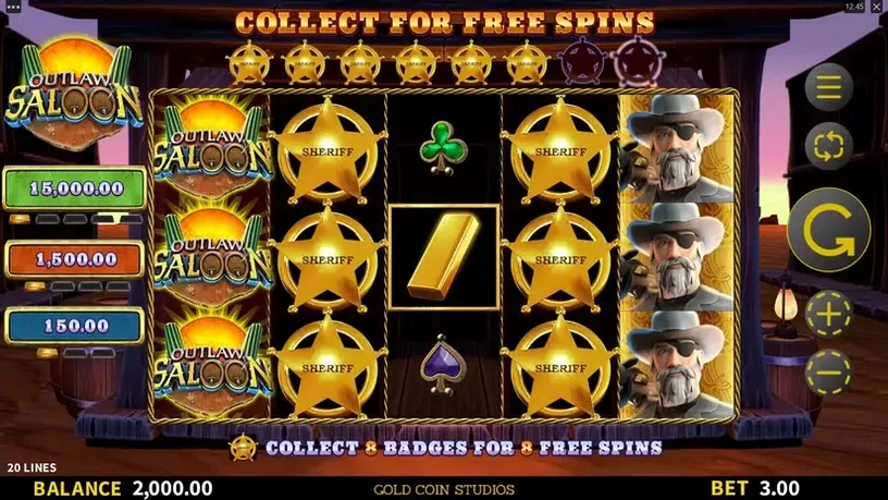 Outlaw Saloon slot screenshot 1