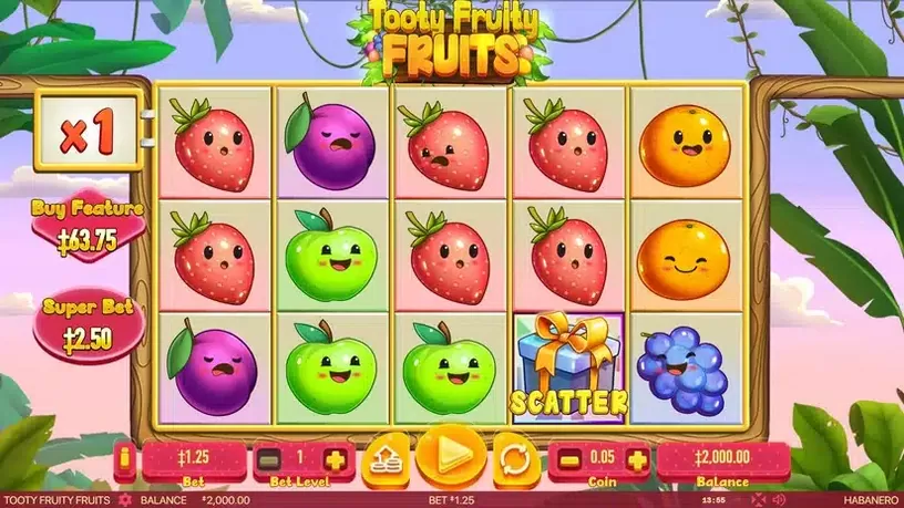 Tooty Fruity Fruits slot screenshot 1