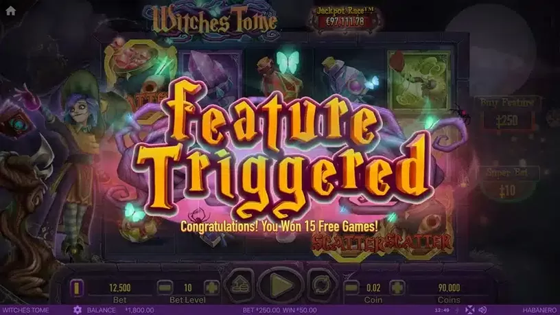 Witches Tome slot screenshot 3
