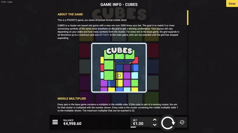 Cubes slot screenshot 5