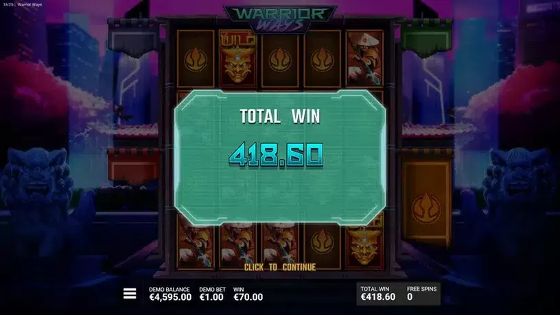Warrior Ways slot screenshot 7