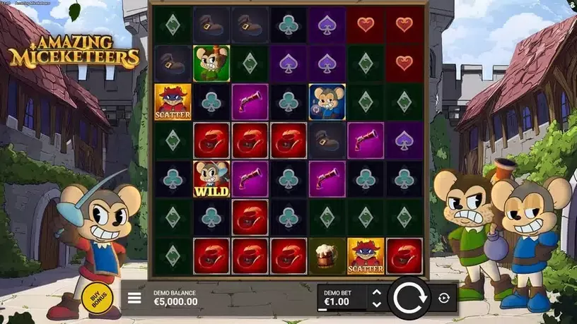 Amazing Miceketeers slot screenshot 1