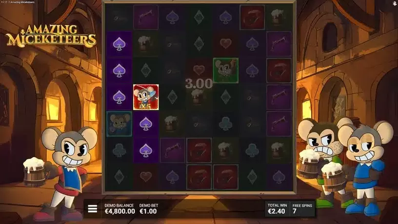 Amazing Miceketeers slot screenshot 4