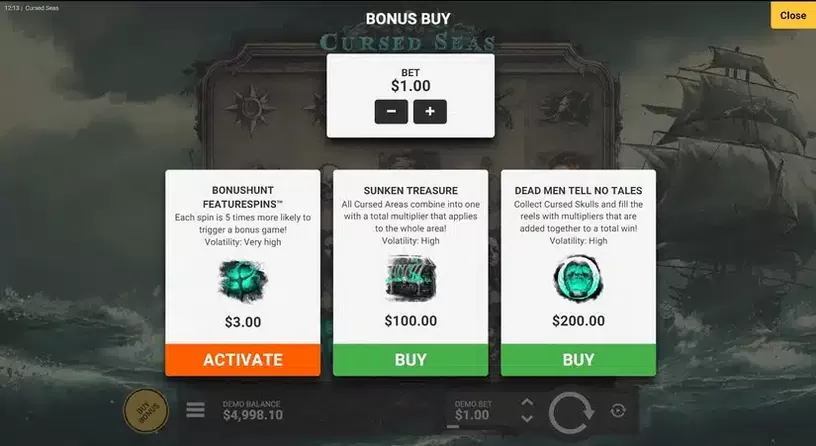 Cursed Seas slot screenshot 2