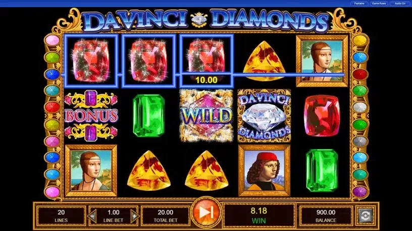 Da Vinci Diamonds slot screenshot 4