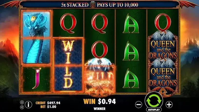 Queen and the Dragons slot screenshot 3