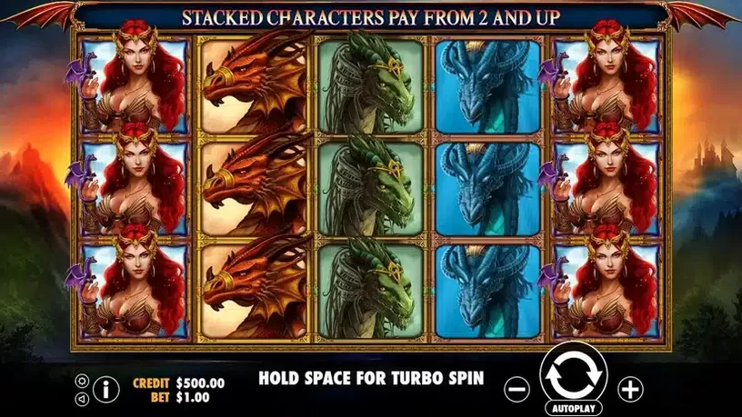 Queen and the Dragons slot screenshot 1